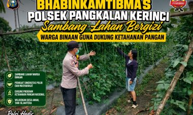 Bhabinkamtibmas Polsek Pangkalan Kerinci Sambangi Lahan Bergizi Warga Binaan, Dukung Ketahanan Pangan