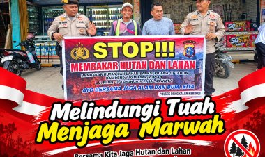 Polsek Pangkalan Kerinci Gencar Patroli Daerah Rawan Karhutla, Sosialisasikan Larangan Membuka Lahan dengan Cara Membakar